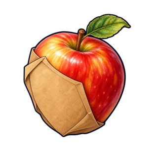 Wrapped apple
